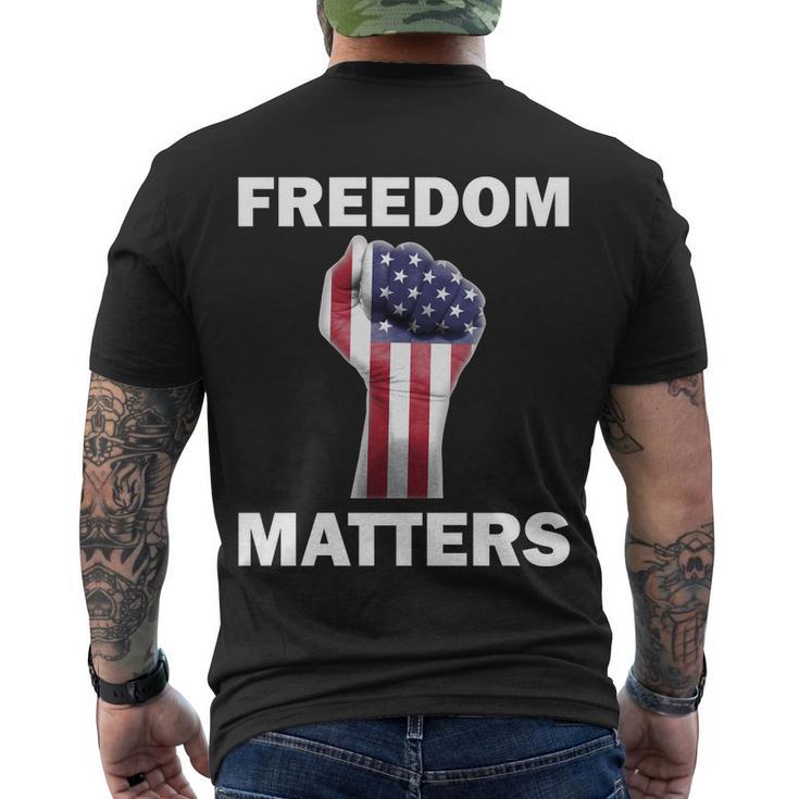 Freedom Matters Usa American Fist Men's Crewneck Short Sleeve Back Print T-shirt