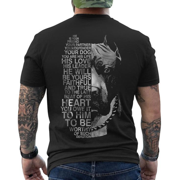 He Is Your Friend Your Partner Your Dog Pitbull Men's T-shirt Back Print