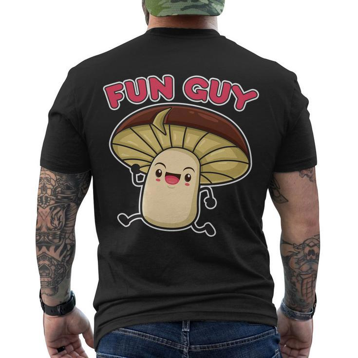 Fun Guy Fungi Mushroom Tshirt Men's Crewneck Short Sleeve Back Print T-shirt
