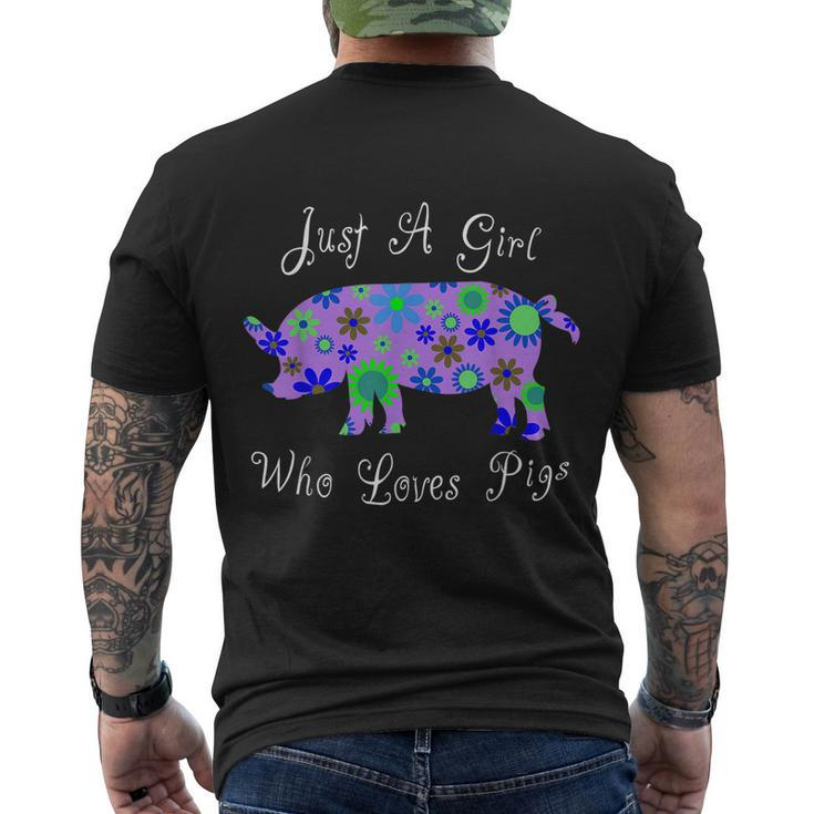 Fun Pig Lover Cute Just A Girl Who Loves Pigs Men's T-shirt Back Print