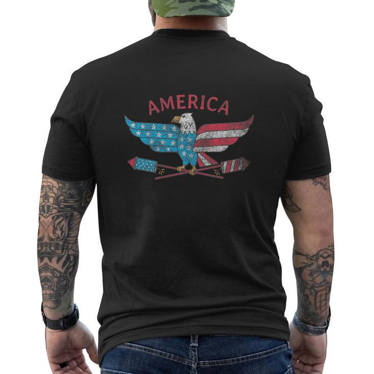 Funny 4Th Of July American Eagle Men's Crewneck Short Sleeve Back Print T-shirt