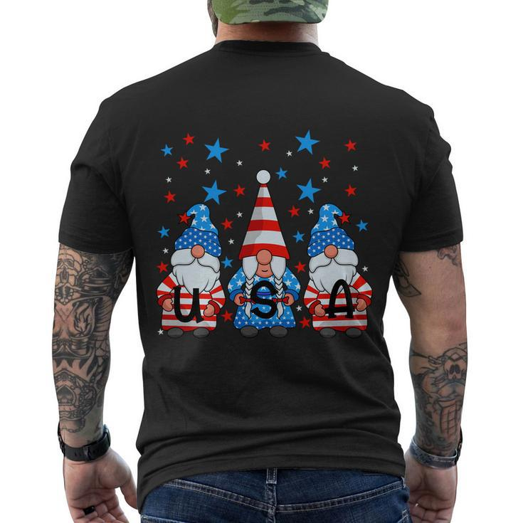 Funny 4Th Of July Gnomes Patriotic American Flag Cute Gnome Meaningful Gift Men's Crewneck Short Sleeve Back Print T-shirt