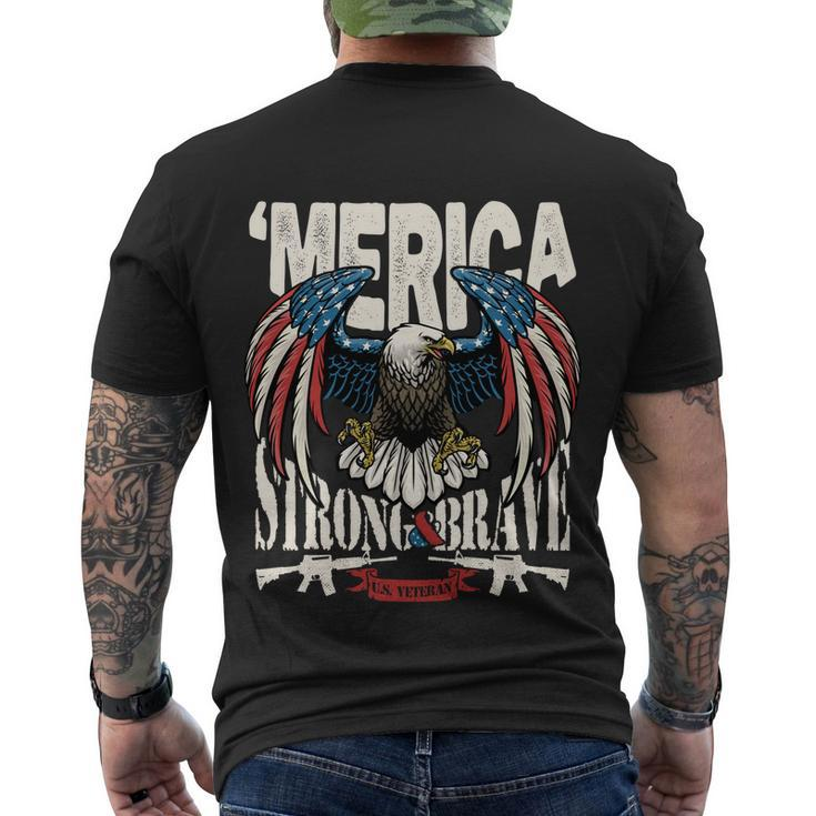 Funny 4Th Of July Usa Flag American Patriotic Eagle Gift Men's Crewneck Short Sleeve Back Print T-shirt