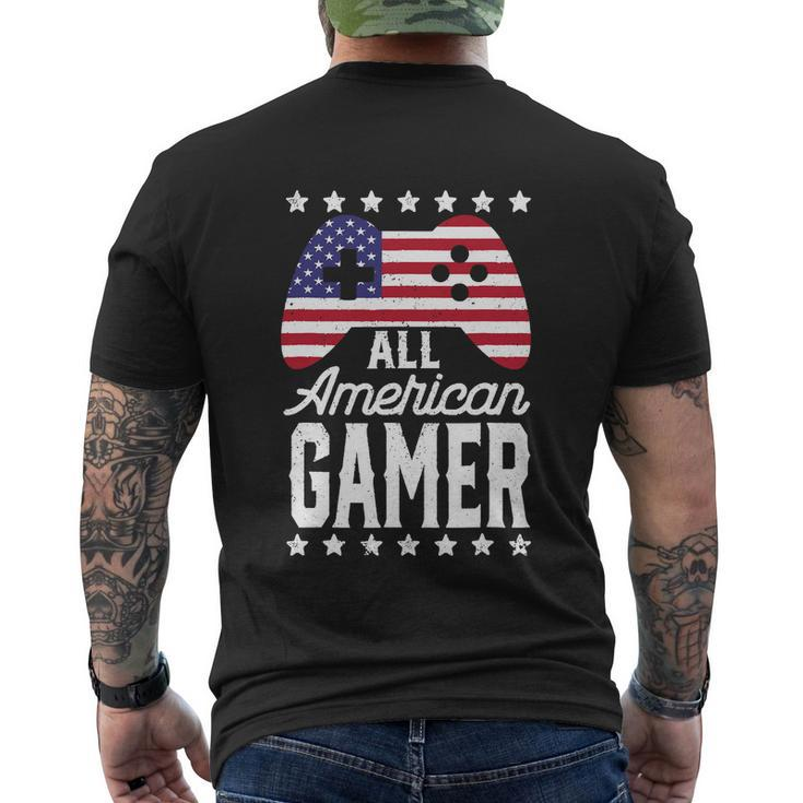 Funny American Gamer 4Th Of July Men's Crewneck Short Sleeve Back Print T-shirt