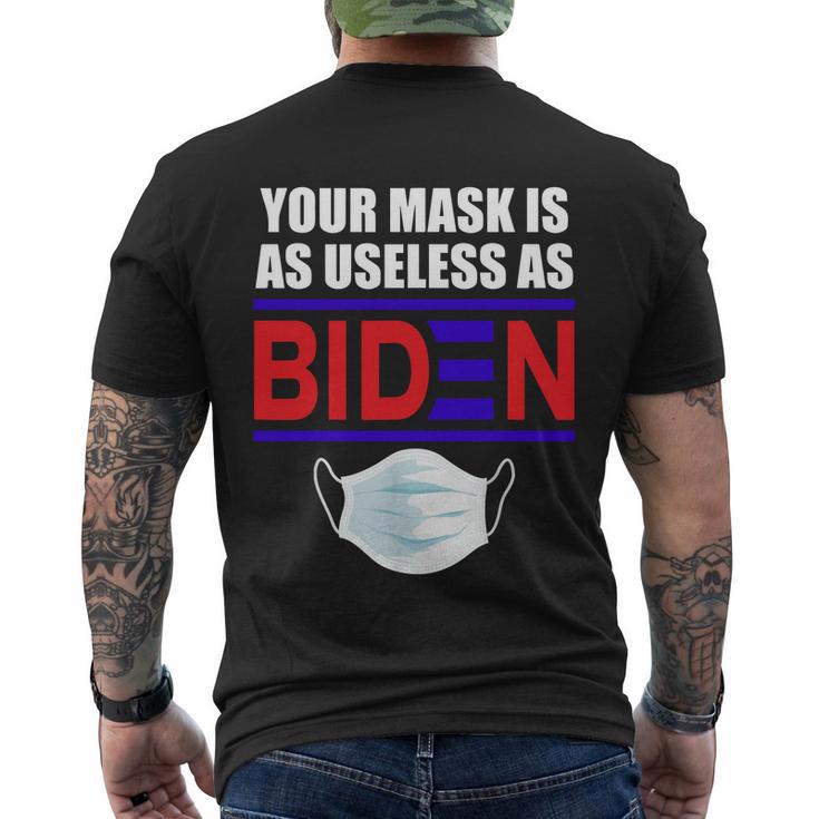 Funny Anti Biden 2021 That Mask Is As Useless As Joe Biden Tshirt Men's Crewneck Short Sleeve Back Print T-shirt