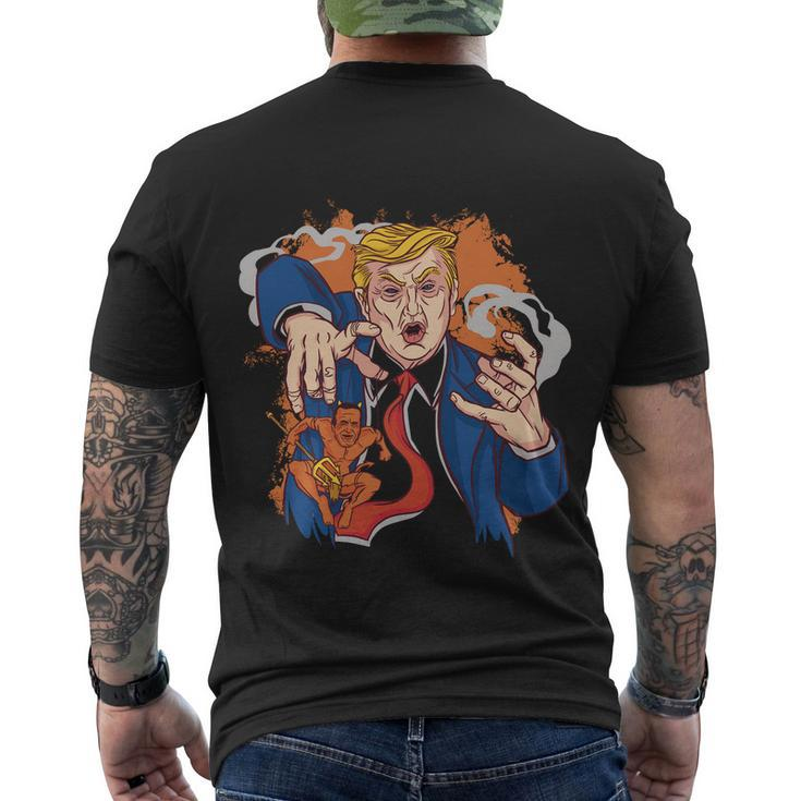 Funny Anti Biden Donald Trump Evil Biden Men's Crewneck Short Sleeve Back Print T-shirt
