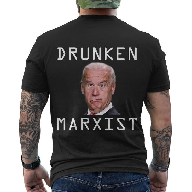Funny Anti Biden Drunken Marxist Joe Biden Men's Crewneck Short Sleeve Back Print T-shirt