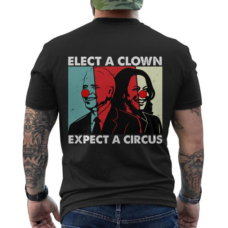 Funny Anti Biden Elect A Clown Expect A Circus Anti Joe Biden Design Men's Crewneck Short Sleeve Back Print T-shirt