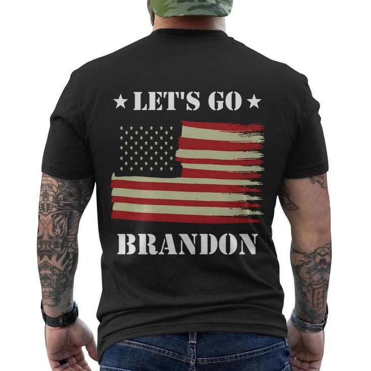 Funny Anti Biden Fjb Lets Go Brandon Let Go Brandon American Flag Republic Men's Crewneck Short Sleeve Back Print T-shirt