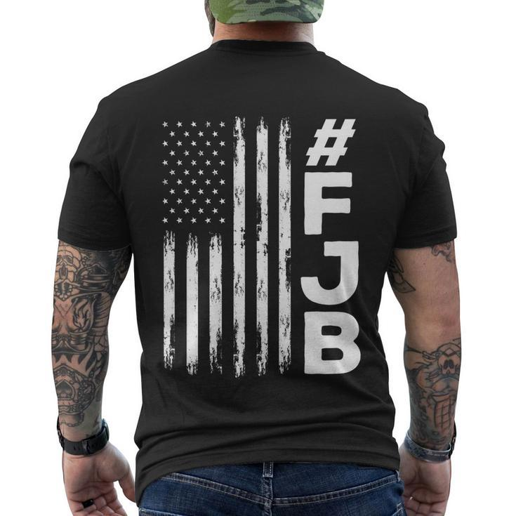 Funny Anti Biden Fjb Pro America Us Distressed Flag F Biden Fjb Men's Crewneck Short Sleeve Back Print T-shirt