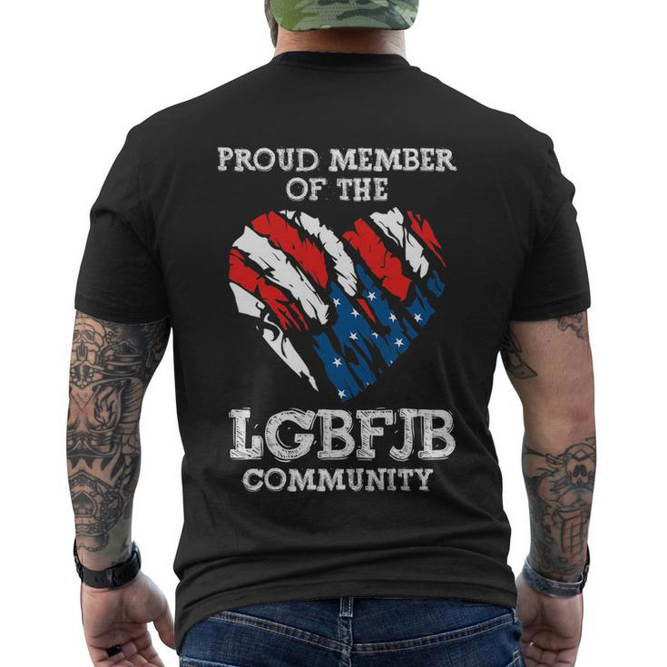 Funny Anti Biden Proud Member Of The Lgbfjb Community Us Flag Men's Crewneck Short Sleeve Back Print T-shirt