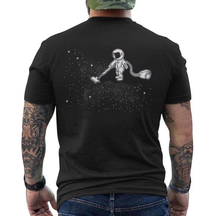 Funny Astronaut Vacuuming Galaxy Stars Men's Crewneck Short Sleeve Back Print T-shirt