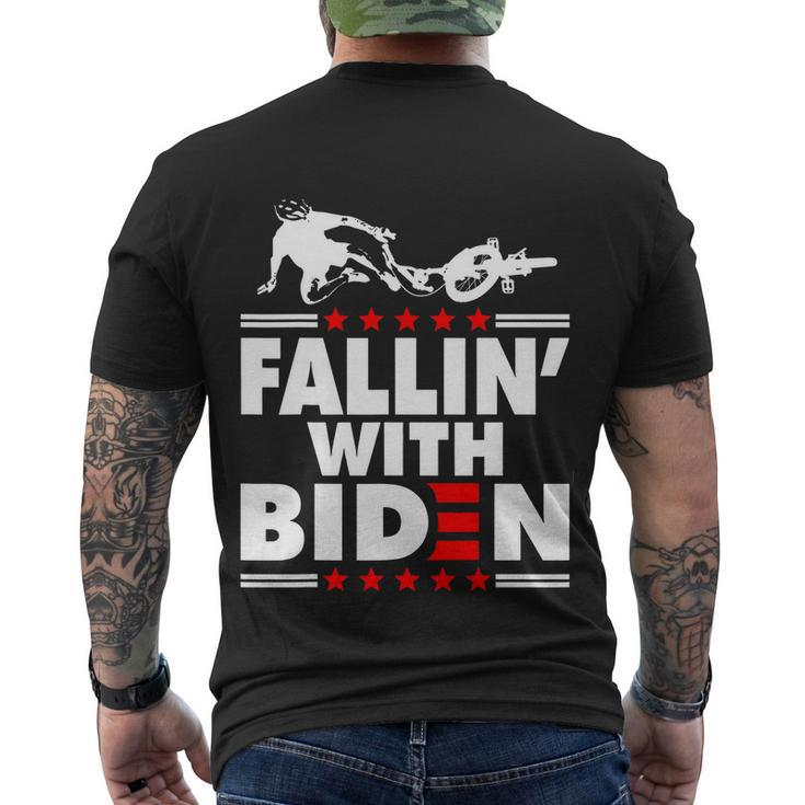 Funny Biden Falls Off Bike Joe Biden Fallin With Biden Men's Crewneck Short Sleeve Back Print T-shirt