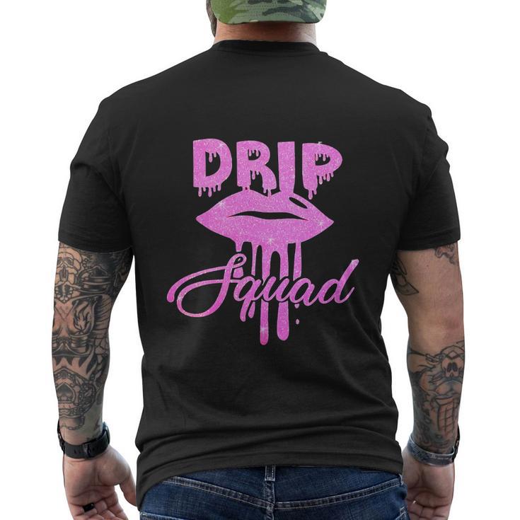 Funny Birthday Pink Drip Squad Lip Brithday Men's Crewneck Short Sleeve Back Print T-shirt