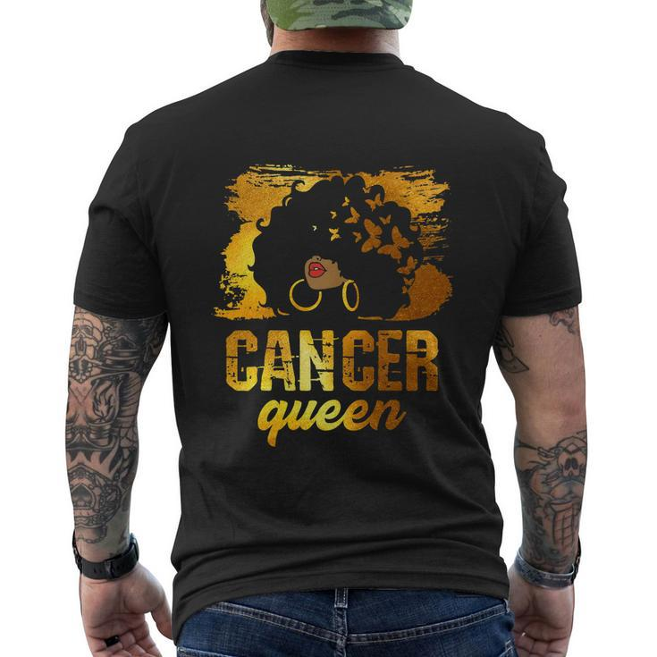 Funny Cancer Queen Afro Born In June 21 To July 22 Birthday Men's Crewneck Short Sleeve Back Print T-shirt