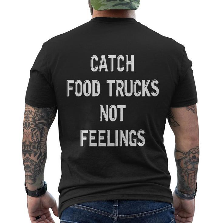 Funny Catch Food Trucks Food Truck Great Gift Men's Crewneck Short Sleeve Back Print T-shirt