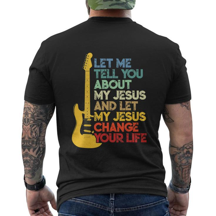 Funny Christian Bible Guitar Player Men's Crewneck Short Sleeve Back Print T-shirt
