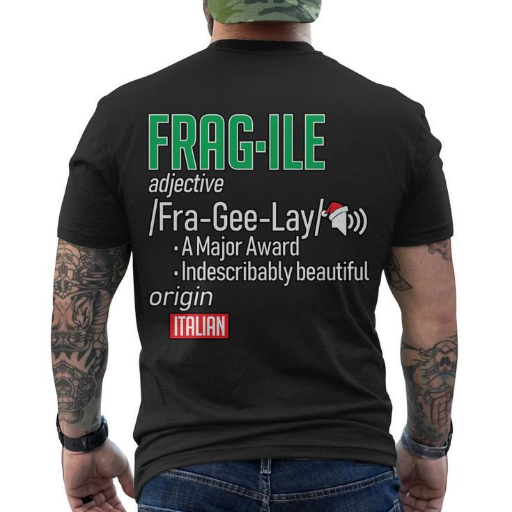 Funny Christmas Fragile Definition Tshirt Men's Crewneck Short Sleeve Back Print T-shirt