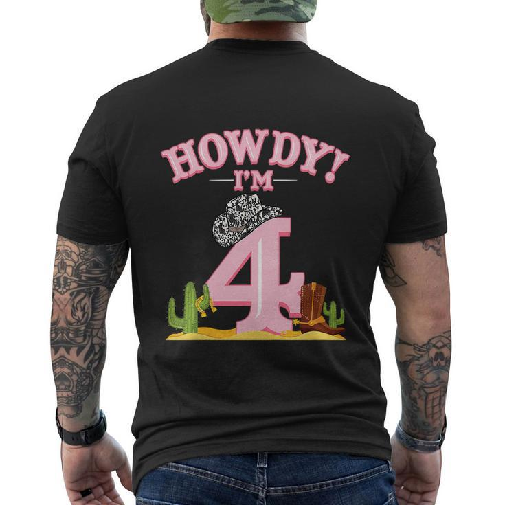 Funny Cowgirl 4Th Birthday Western Country Southern Men's Crewneck Short Sleeve Back Print T-shirt