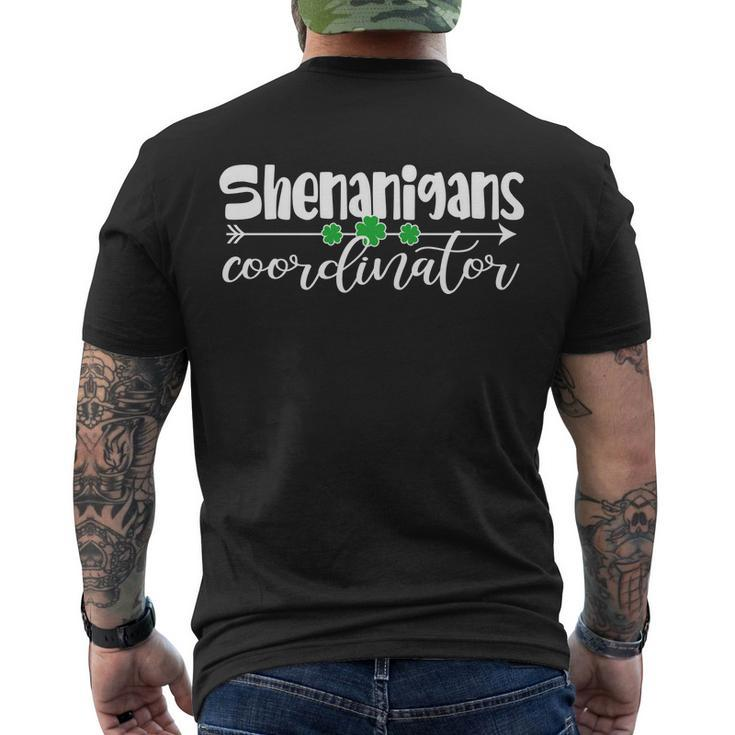 Funny Cute St Patricks Day Shenanigans Coordinator Men's Crewneck Short Sleeve Back Print T-shirt