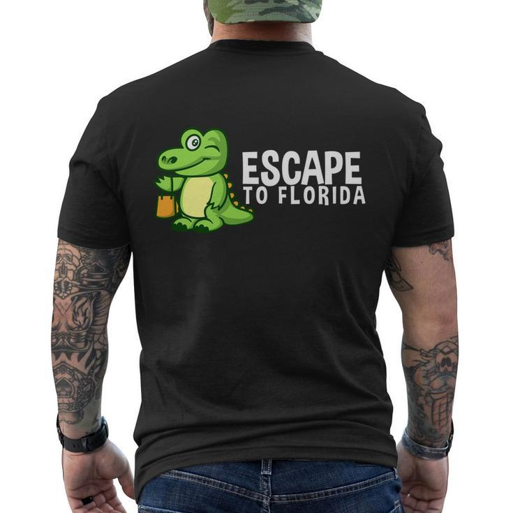 Funny Desantis Alligator Escape To Florida Cool Gift Men's Crewneck Short Sleeve Back Print T-shirt