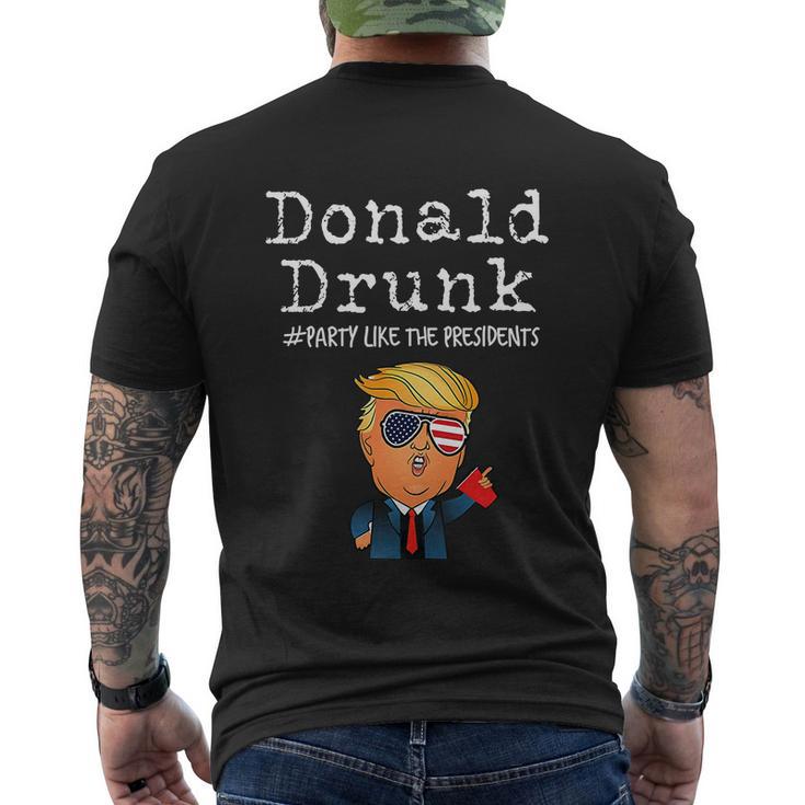 Funny Donald Trump Presidents 4Th Of July Men's Crewneck Short Sleeve Back Print T-shirt