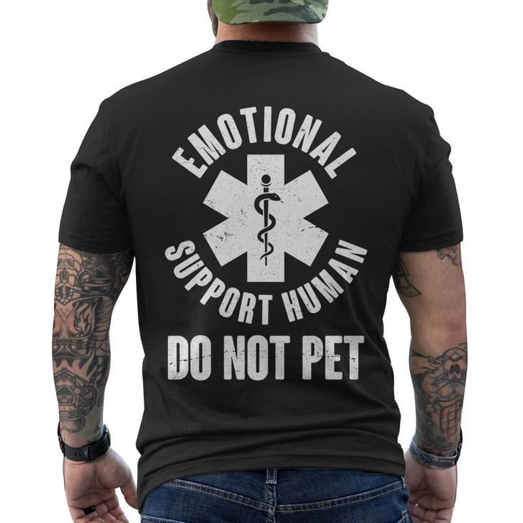 Funny Emotional Support Human Do No Pet Tshirt Men's Crewneck Short Sleeve Back Print T-shirt