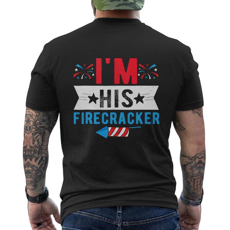 Funny Firecracker Cute 4Th Of July American Flag Men's Crewneck Short Sleeve Back Print T-shirt