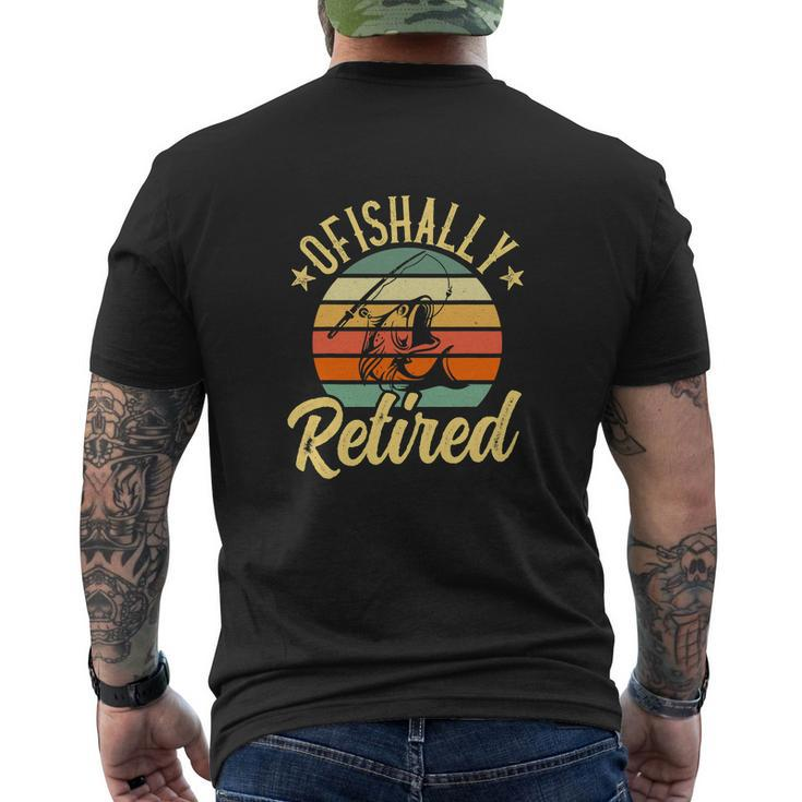 Funny Fishing Retro Retirement Ofishally Retired Men's Crewneck Short Sleeve Back Print T-shirt