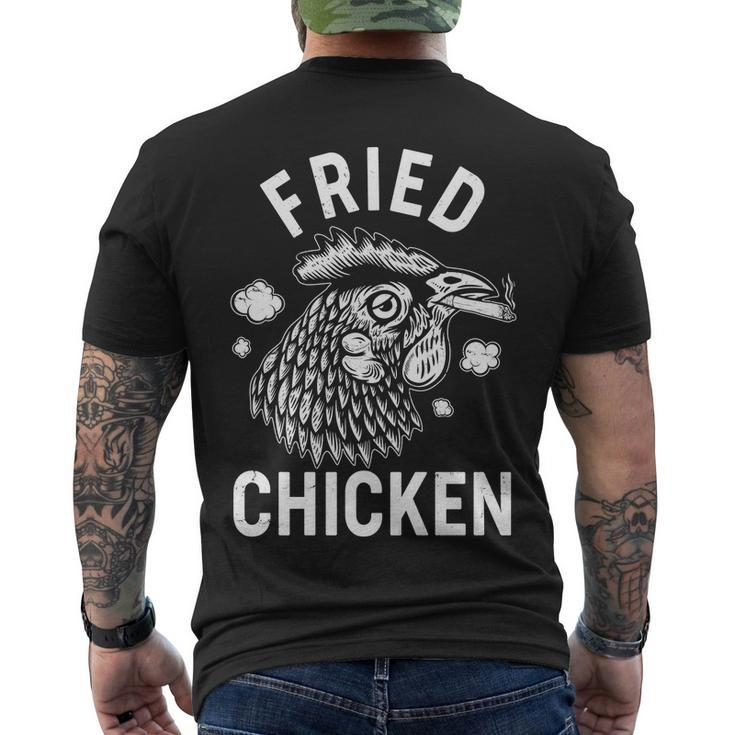 Funny Fried Chicken Smoking Joint Men's Crewneck Short Sleeve Back Print T-shirt