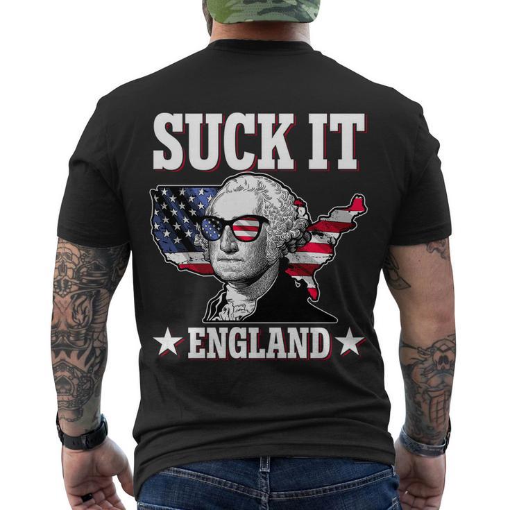 Funny George Washington Suck It England Men's Crewneck Short Sleeve Back Print T-shirt