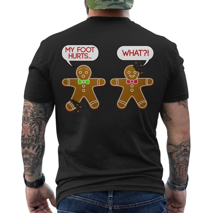 Funny Gingerbread Christmas Tshirt Men's Crewneck Short Sleeve Back Print T-shirt