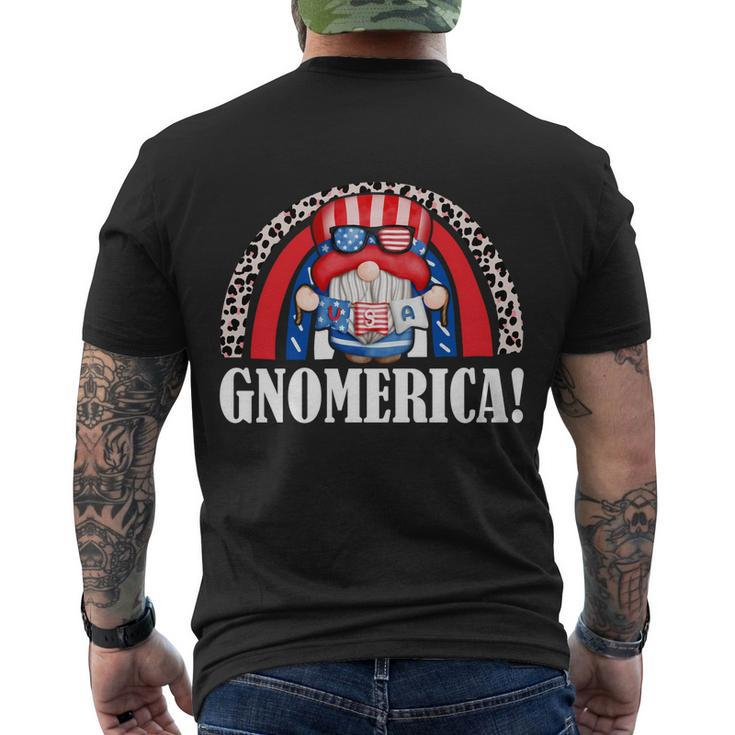 Funny Gnomerica Patriotic Gnome American Flag 4Th Of July Gift Men's Crewneck Short Sleeve Back Print T-shirt