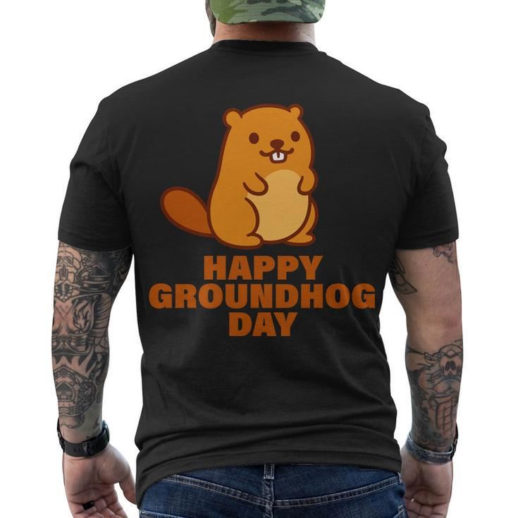 Funny Happy Groundhog Day Tshirt Men's Crewneck Short Sleeve Back Print T-shirt