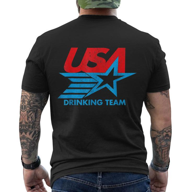 Funny Independence Day Usa Drinking Team 4Th Of July Men's Crewneck Short Sleeve Back Print T-shirt