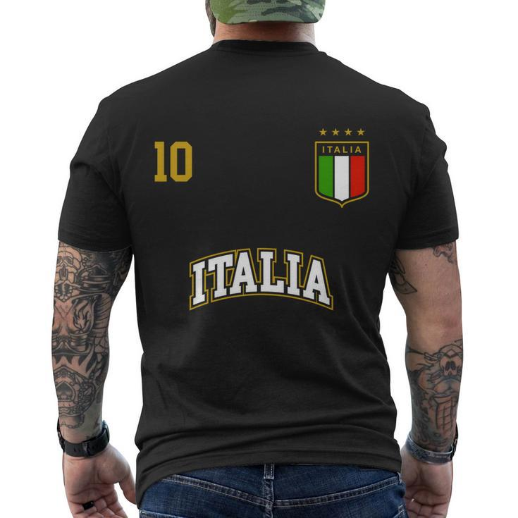 Funny Italy Soccer Team Gift Number 10 Sports Italian Flag Gift Men's Crewneck Short Sleeve Back Print T-shirt