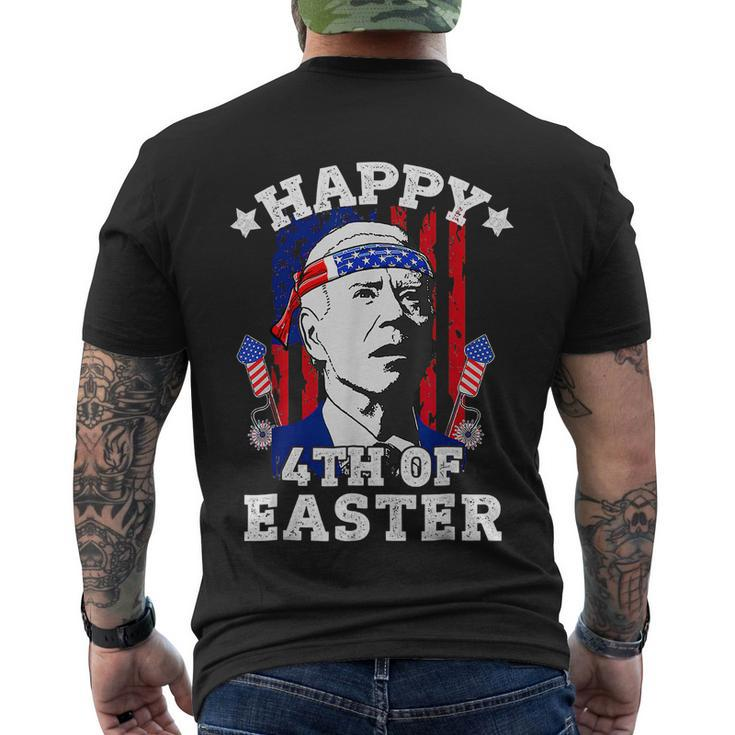 Funny Joe Biden Happy 4Th Of Easter American Flag Hunt Egg Tshirt Men's Crewneck Short Sleeve Back Print T-shirt