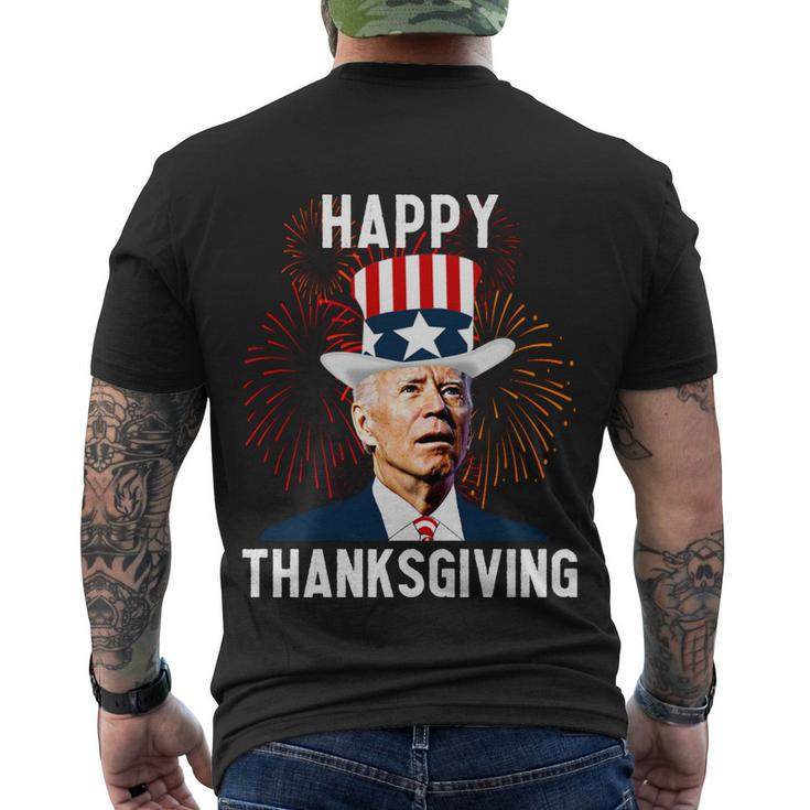 Funny Joe Biden Happy Thanksgiving For 4Th Of July Men's Crewneck Short Sleeve Back Print T-shirt