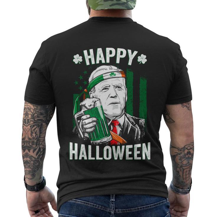 Funny Leprechaun Biden Happy Halloween For St Patricks Day Tshirt Men's Crewneck Short Sleeve Back Print T-shirt