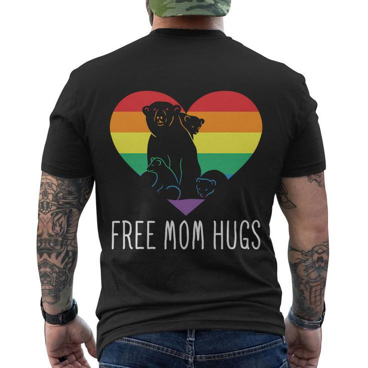 Funny Lgbt Free Mom Hugs Pride Month Men's Crewneck Short Sleeve Back Print T-shirt