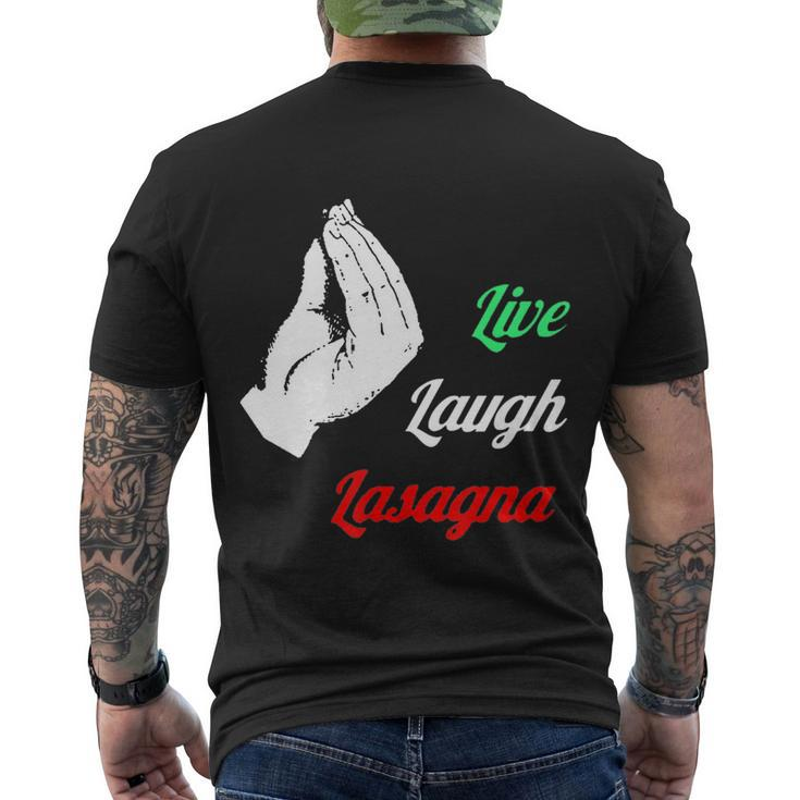 Funny Live Laugh Lasagna Tshirt Funny Lasagna Lovers Tshirt Men's Crewneck Short Sleeve Back Print T-shirt