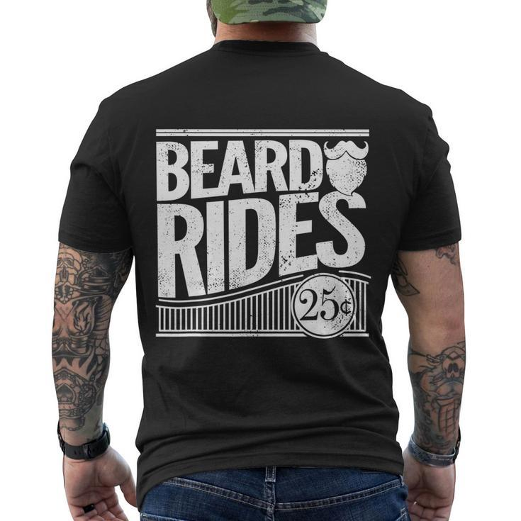 Funny Mens Beard Rides Gift Funny Vintage Distressed Mens Beard Gift Men's Crewneck Short Sleeve Back Print T-shirt