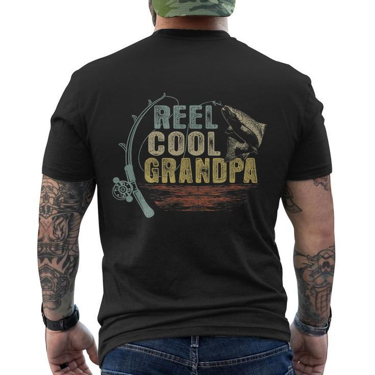 Funny Mens Funny Fishing Gift Vintage Reel Cool Grandpa Gift Men's Crewneck Short Sleeve Back Print T-shirt