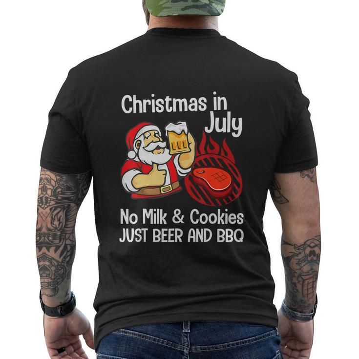 Funny Merry Christmas In July No Milk Cookies Men's Crewneck Short Sleeve Back Print T-shirt