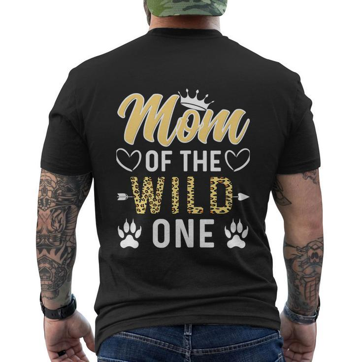 Funny Mom Of The Wild One 1St Birthday Matching Family Men's Crewneck Short Sleeve Back Print T-shirt