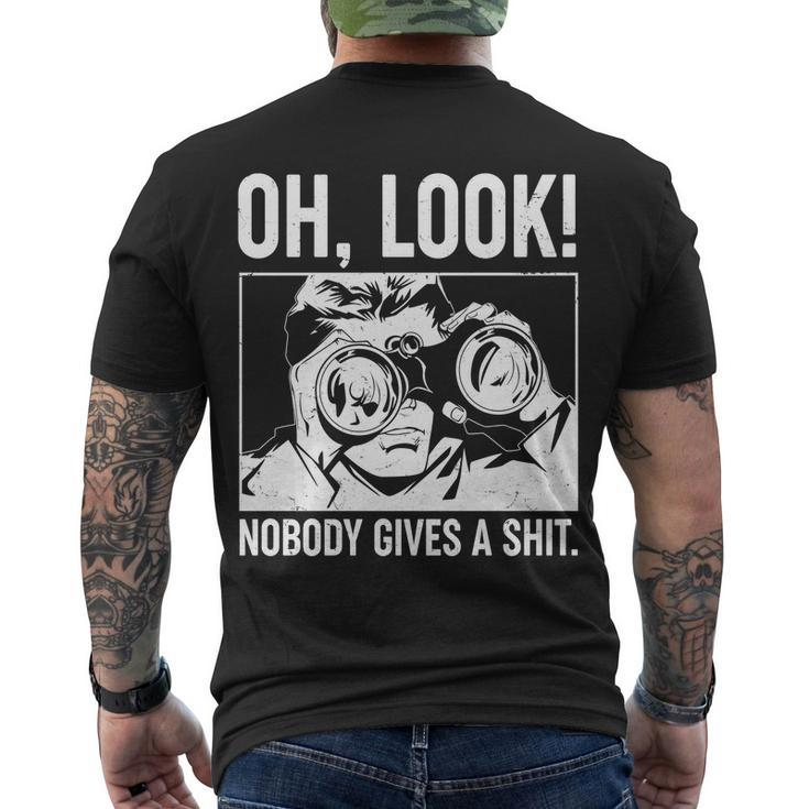 Funny Oh Look Nobody Gives A Shit Men's Crewneck Short Sleeve Back Print T-shirt