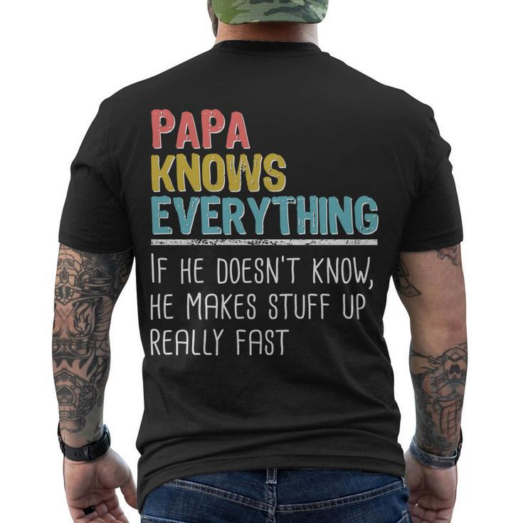 Funny Papa Knows Everything Men's Crewneck Short Sleeve Back Print T-shirt