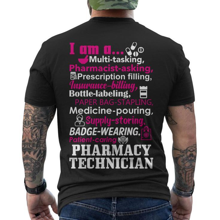 Funny Pharmacy Technician Tshirt Men's Crewneck Short Sleeve Back Print T-shirt