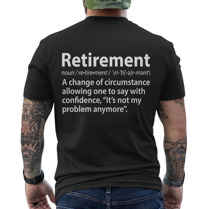 Funny Retirement Definition Tshirt Men's Crewneck Short Sleeve Back Print T-shirt