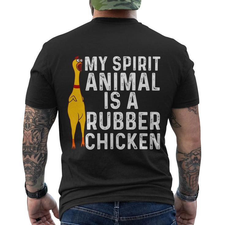 Funny Rubber Chicken Gift Men Women Rubber Chicken Costume Gift V2 Men's Crewneck Short Sleeve Back Print T-shirt